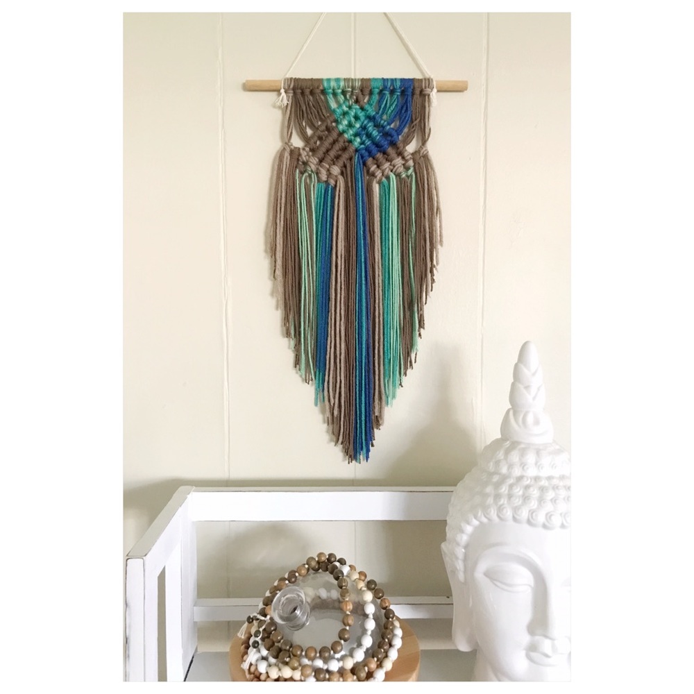MOVING SALE! Blue Macrame Wall Hanging